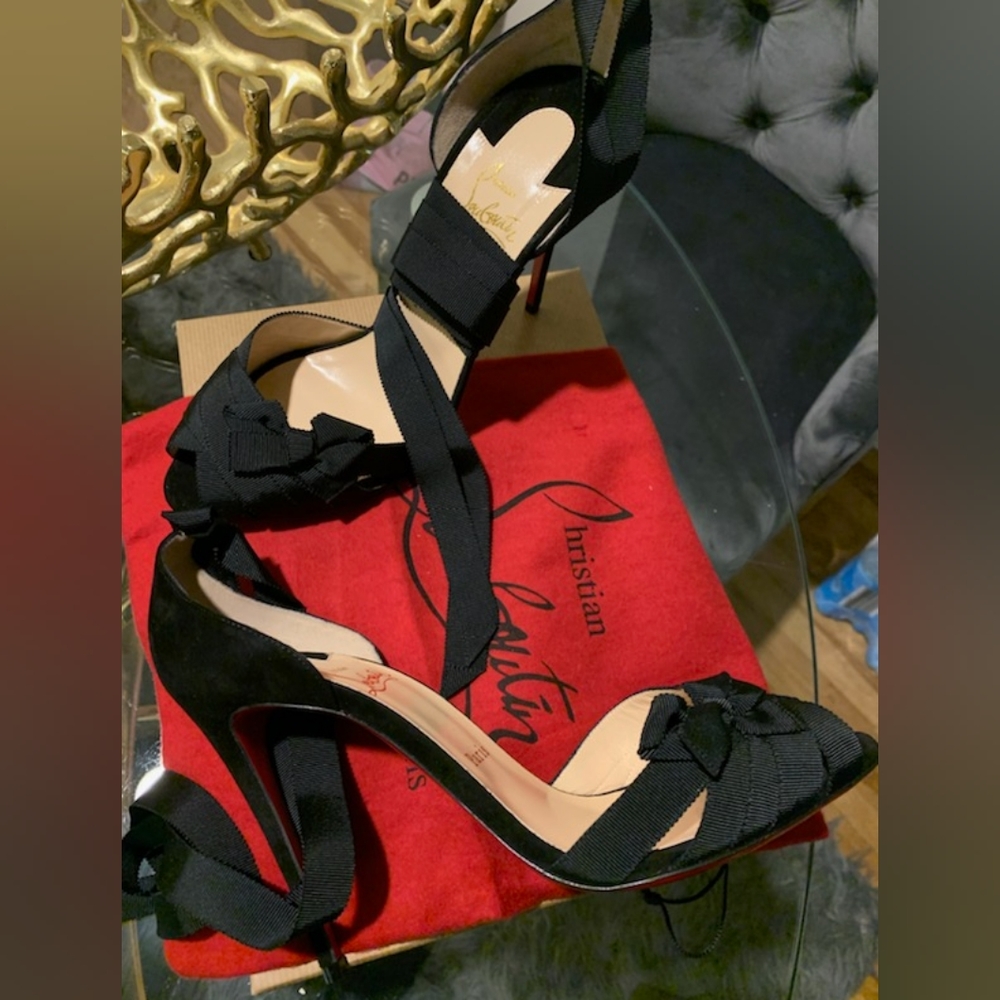 Christian Louboutin Christian Louboutin Christeriva 100 Sandals Black Canvas new
